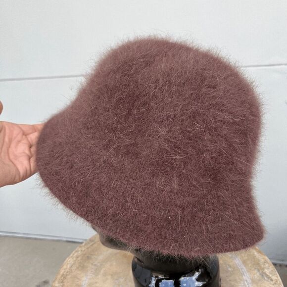Vintage 80% Angora Brown Fuzzy Bucket Hat – One Size Fits Most - Picture 5 of 7